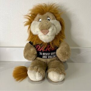 Vintage D.A.R.E Plush Lion Toy with T-Shirt Collectible Stuffed Animal